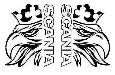 

For x2 SCANIA VINYL DECAL STICKERS x2 LOGO + TEXT OUTLINE HGV SVEMPA GRIFFIN SUPER V8