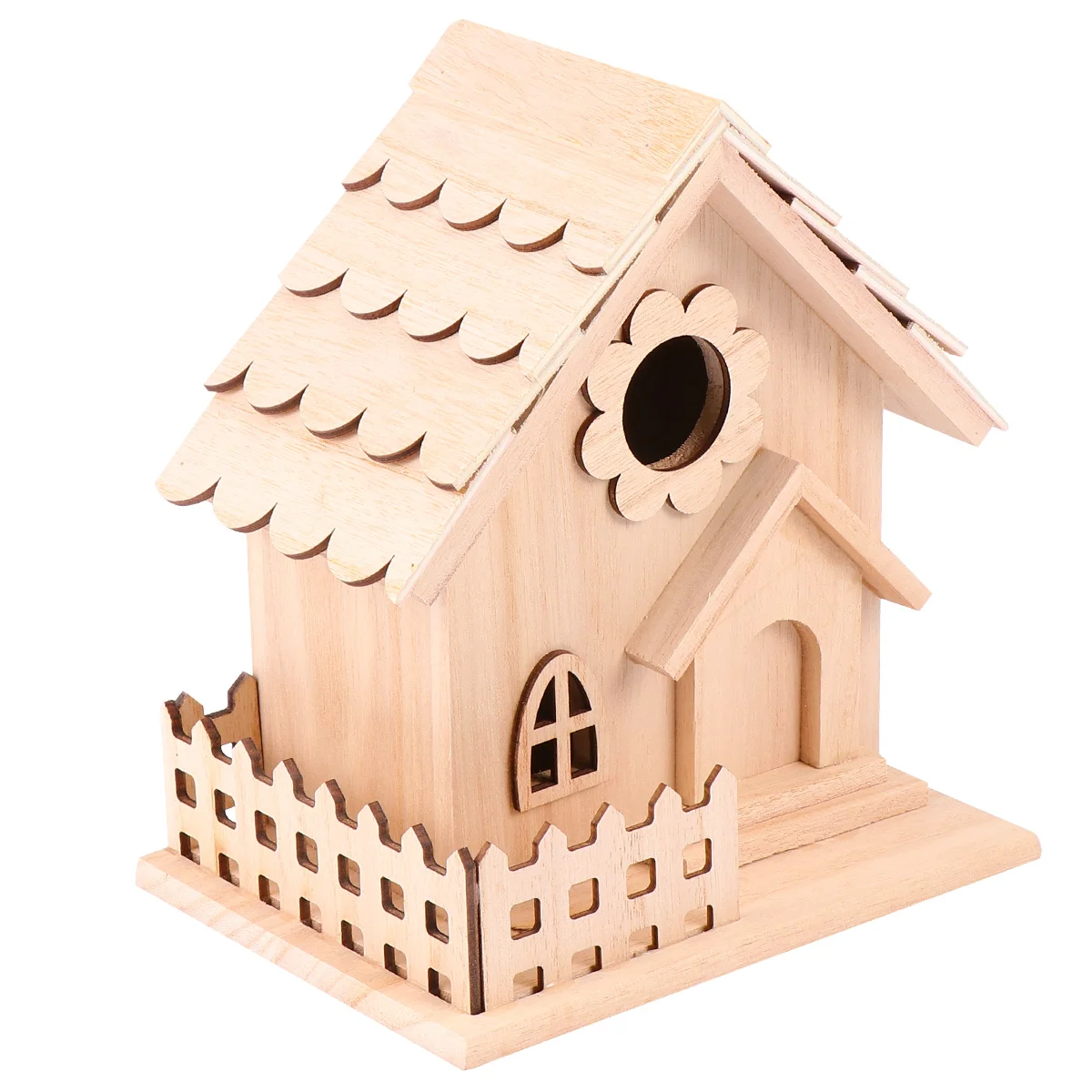 

1 Pc Bird Classic Hut Style Hollow Out Window Desktop for Outdoor Birds Wall Home