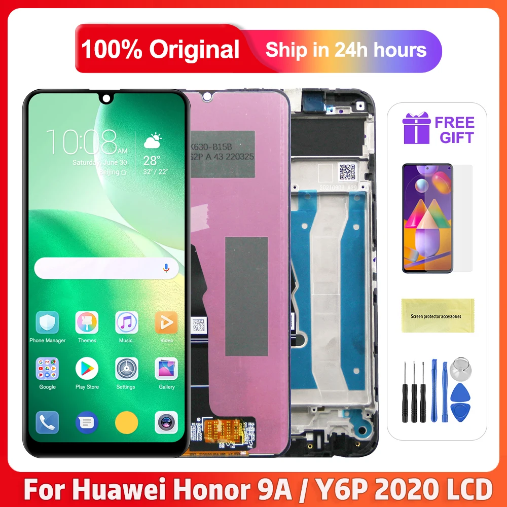 

Оригинальный ЖК-дисплей 6,3 дюйма для Huawei Honor 9A, ЖК-дисплей с сенсорным экраном в сборе, Замена ЖК-экрана Huawei Enjoy 10e / Y6P 2020