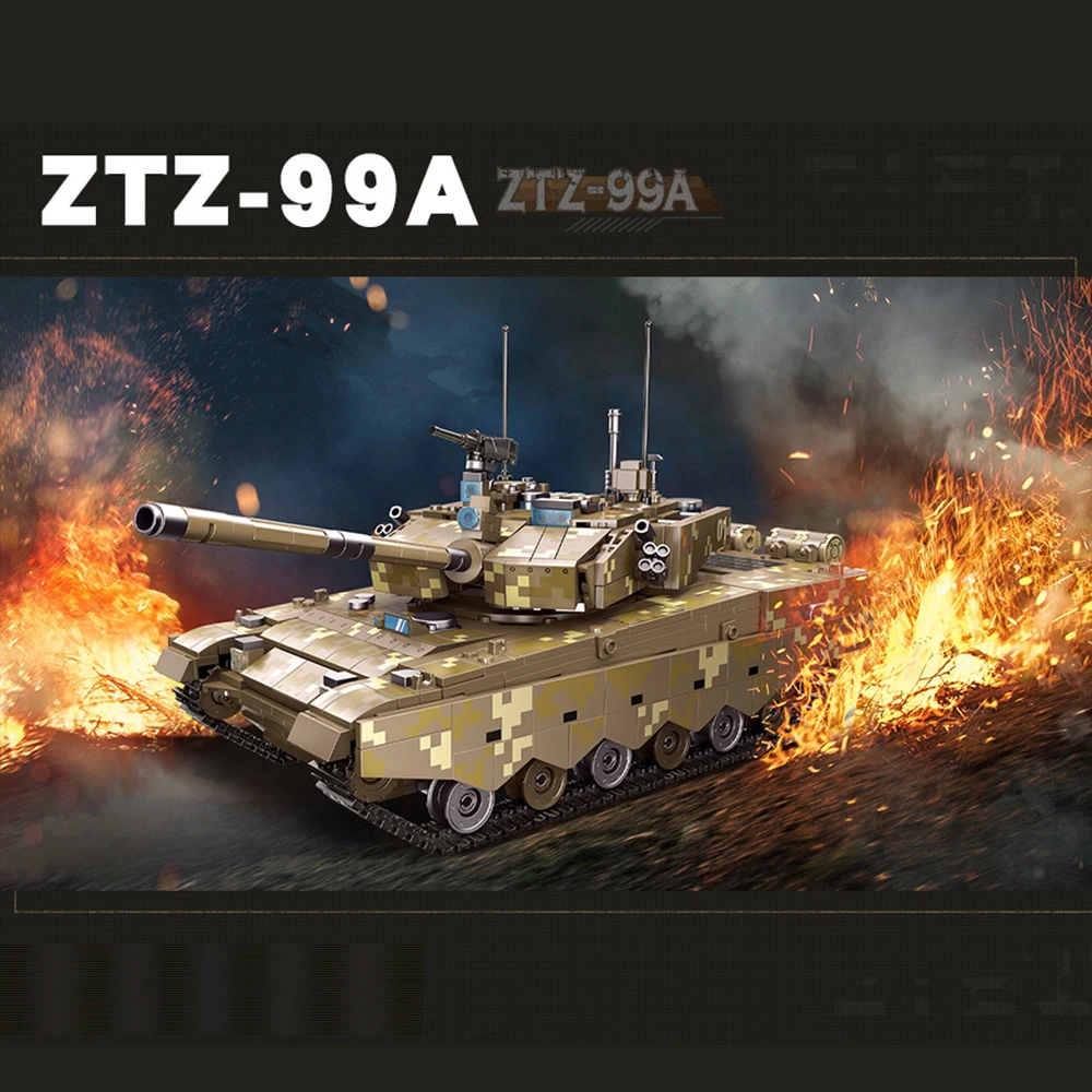 Фото Китайский танк ZTZ-99A: Робот-конструктор Batisbricks, современная военная модель для сборки, игрушки, фигурки, транспортные средства, кирпичики №1