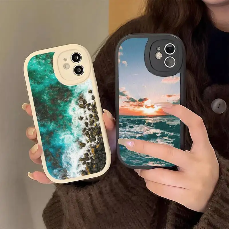 

Sea Beach Phone Case Hard Leather Phone Case for iPhone 13 12 Mini 11 14 Pro Max Xs X Xr 7 8 Plus 6 6s Se 2022 silicone Cover