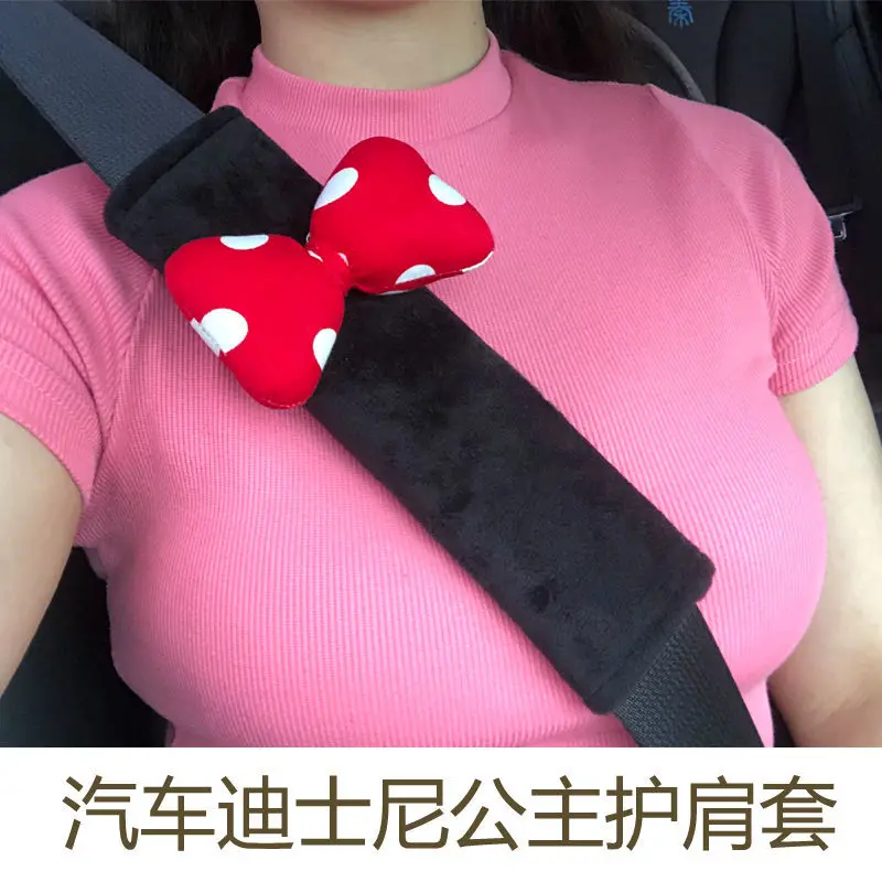 

Car seat belt shoulder covers: a pair of cute Disney princess bows, car interior decoration protective covers