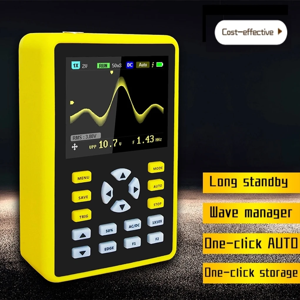 

2 4 Inch Digital Display Oscilloscope 3 Trigger Modes 500Msa s Sampling Rate 100Mhz Analog Bandwidth Signal Generator