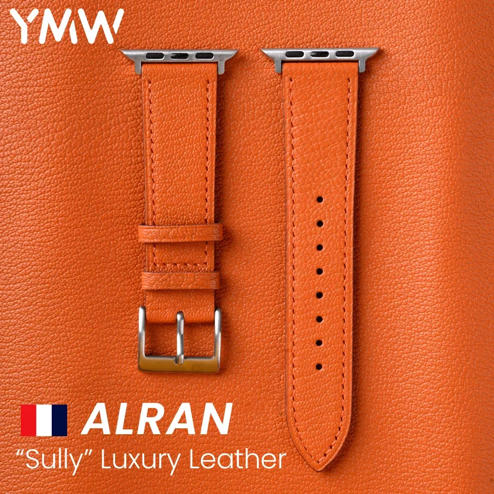 

NEW France ALRAN SULLY Genuine Leather Strap Watch Band 45mm 44mm 49mm 41mm Ultar 8 7 6 SE Smartwatch Accessories