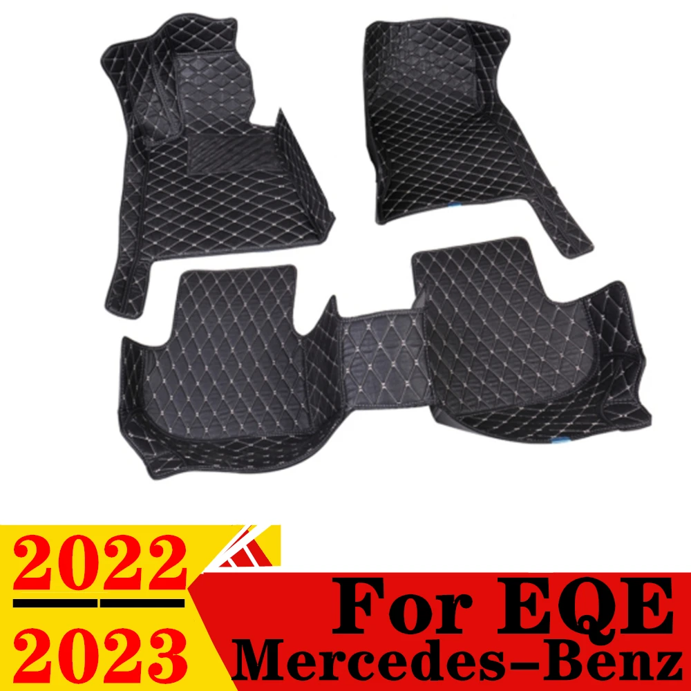 

Car Floor Mats For Mercedes-Benz EQE 2022 2023 Waterproof XPE Leather Custom Fit Front & Rear FloorLiner Cover Parts Carpet