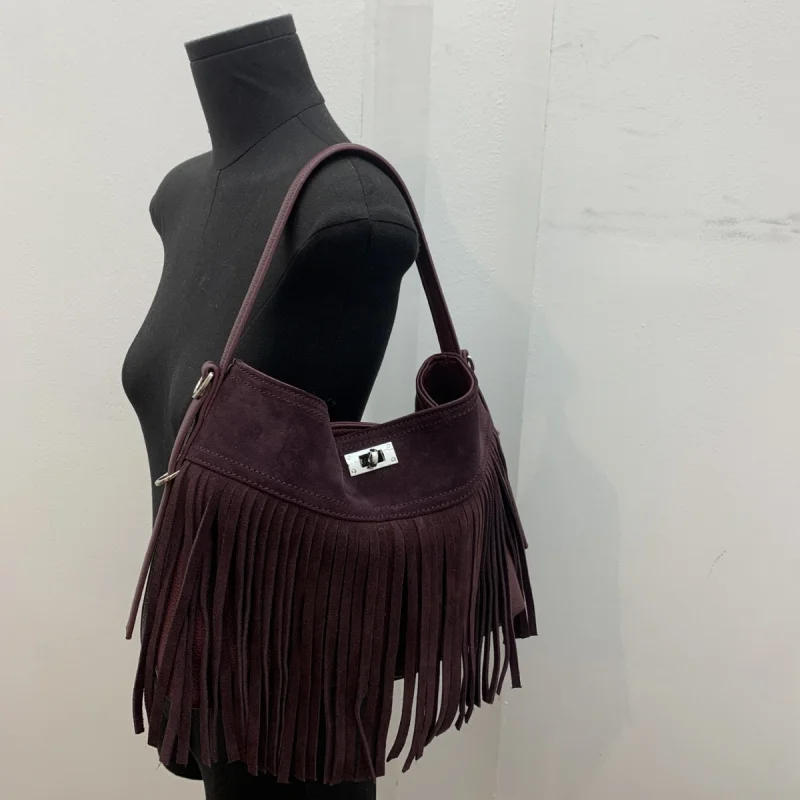 Высококачественная сумка-мессенджер с кисточками в стиле ретро 2024 осенне-зимняя