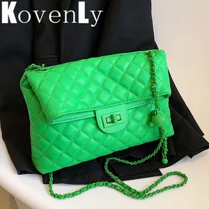 Top Brand Handbags For Women 2022 Trendy Quilted Lattice Pattern Leather Shoudler Bag Women Classic  in Pakistan