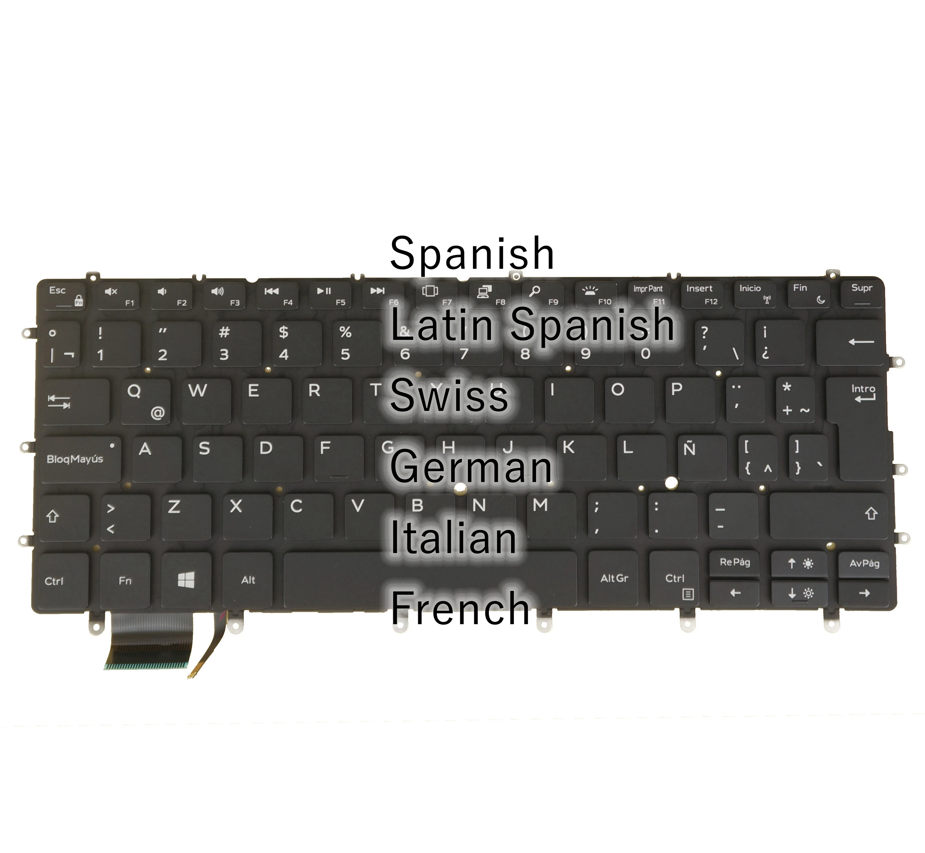

Spanish Swiss German French Italian Keyboard for DELL XPS 9370 9380 9305 7390 0K2NCP 0RD0CJ 09NY07 0D1TFD 05J7MC 05JYGK Backlit