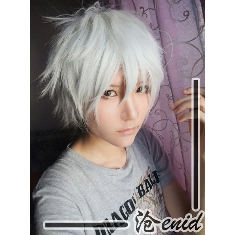 Anime Cosplay Wig For Dramatical Murder DMMD Clear Costume Short Sliver White Synthetic Wigs Party Peruca Pelucas