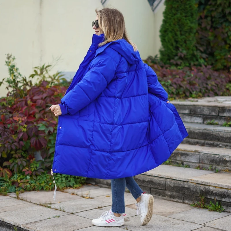 -30 degrees Winter Women X-long Parkas Jackets Casual Hooded Thick Warm Windproof Parkas Coat Fashion Female outwear Long parkas