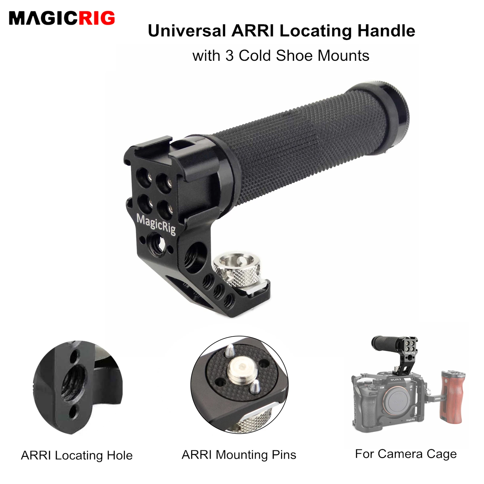 Фиксирующая ручка MAGICRIG Arri с 3 креплениями для холодного башмака A7C A7RIII A7III A7SIII EOS R5