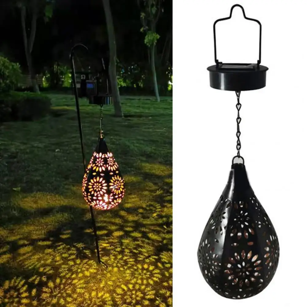 

Popular LED Lantern Energy Saving Outdoor Lantern Portable Handle Solar Operated Garden Projection Light Lamp Warm Light