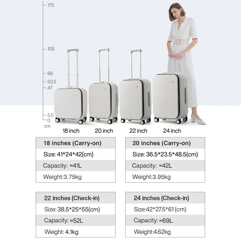Multifunction Aluminum Frame Suitcase Carry on Rolling Luggage  Universal Wheel Suitcase Password Boarding Case 18 20 24 Inch