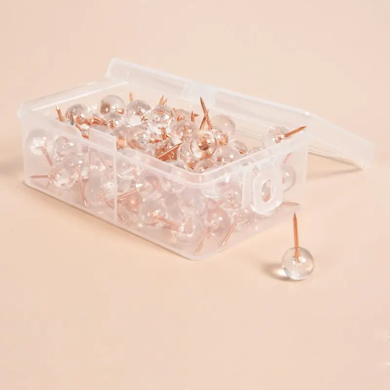 

Transparent Plustering Twita Nail Simulation Rose Gold can be used for cork board felt photo wall decoration pins for board