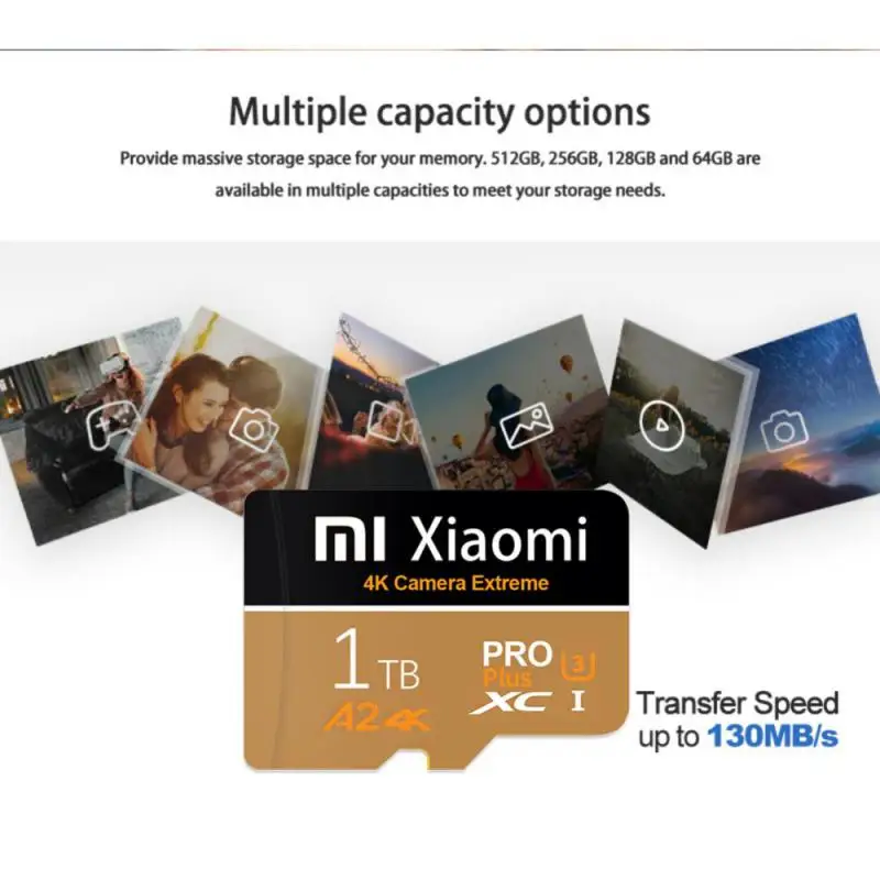 Карта памяти Xiaomi Micro TF SD Flash 2 ТБ 130 МБ/с UHS-I SD-карта 1 U3 A2 V30 Мобильные устройства