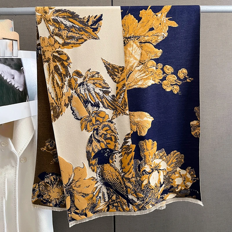 

Роскошная зимняя теплая кашемировая шаль шарф для женщин Толстая Пашмина одеяло головные шарфы пончо Женская бандана 2023