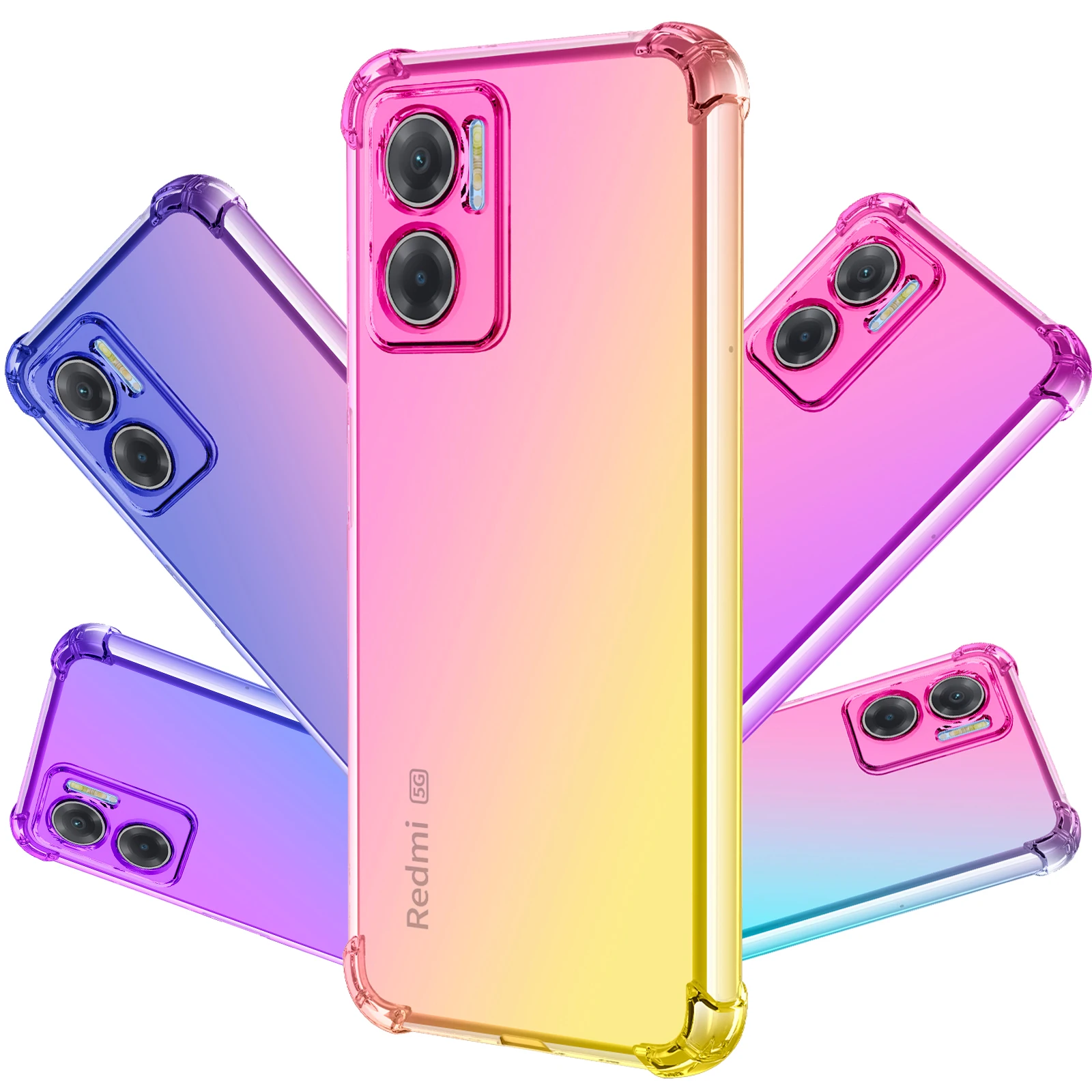 

Case for Xiaomi Redmi Note 11E Note 11t Pro Plus 10C 10 Prime Plus 5G,Hybrid Cute Gradient Soft TPU Bumper Drop Protection Cover