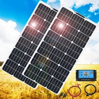 solar panel 12v 300w 200w photovoltaic kit home system with solar battery charger controller 30a for car rv boat caravan camper