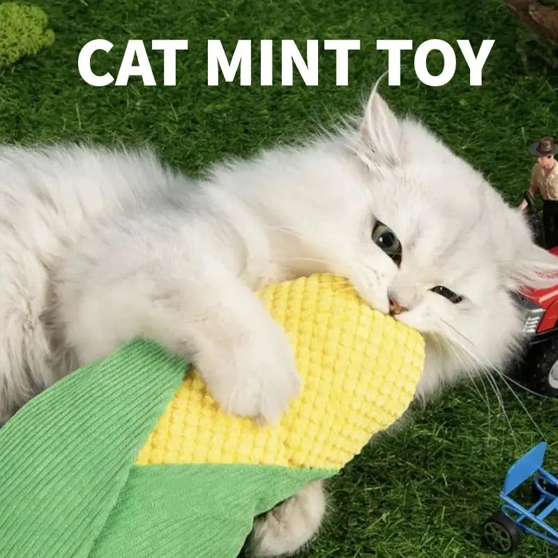 

Cat Bite Toy Soft Washable Simulated Corn With Catnip Cat Mint Teasing Stick Dog Bite Durable Self Relieving PP Cotton Corduroy