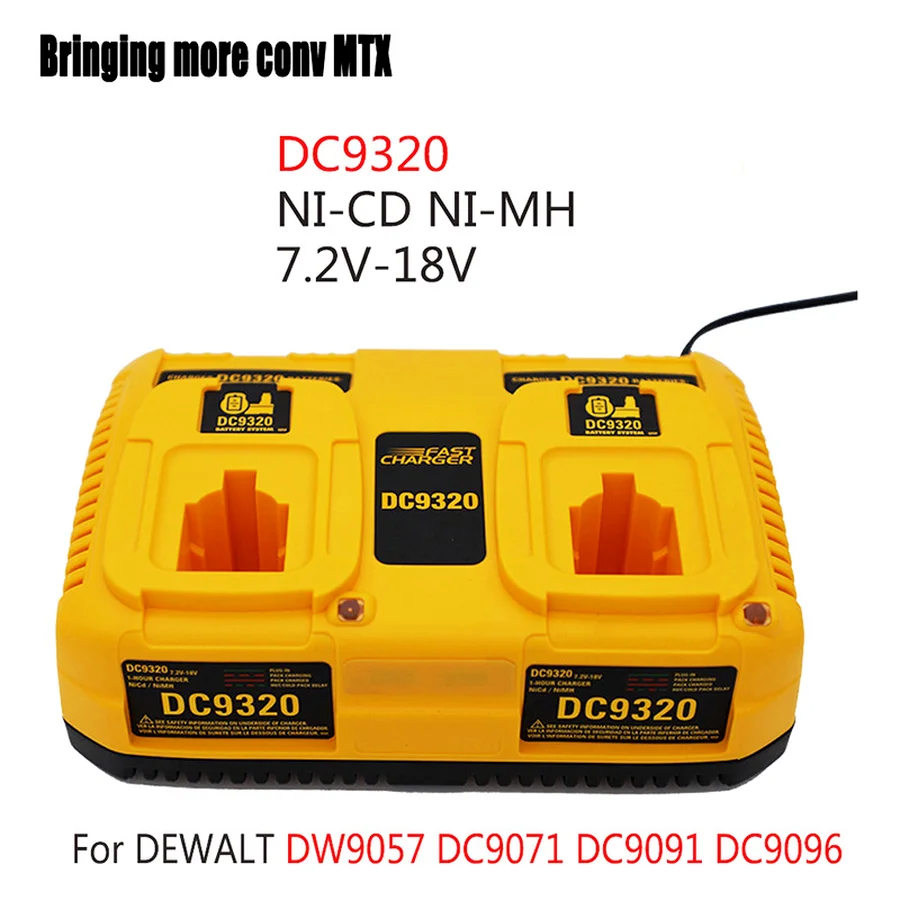 

Dc9320 Dual Port Charger for Dewalt 7.2V-18V Ni-Cd Ni-Mh Battery Dc9096 DE9091
