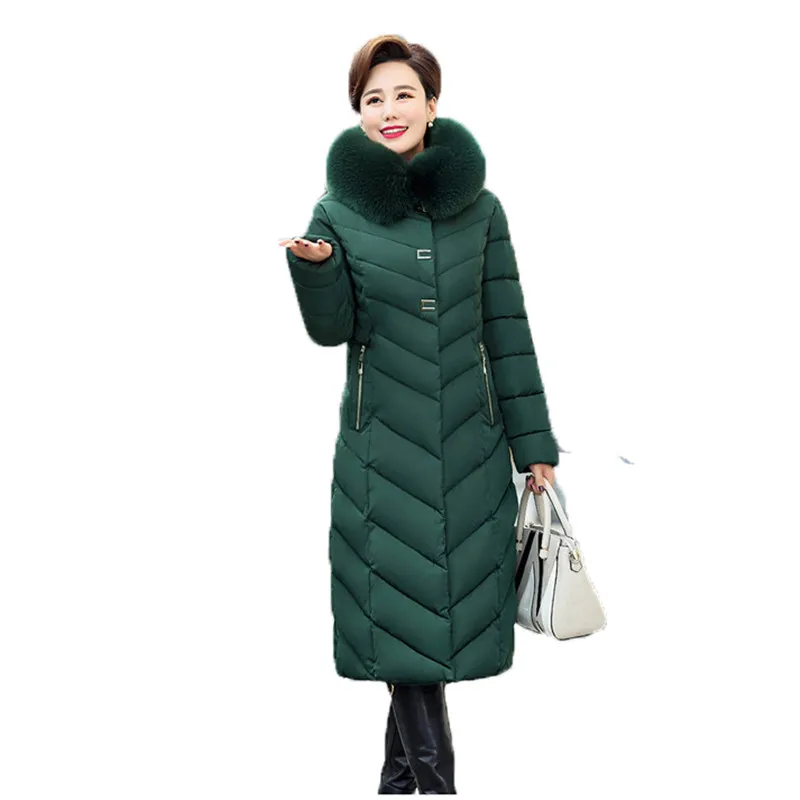 

hooded long parka coat women black wine red blue warmth clothing 019 winter new leisure fashion down cotton coat JD720