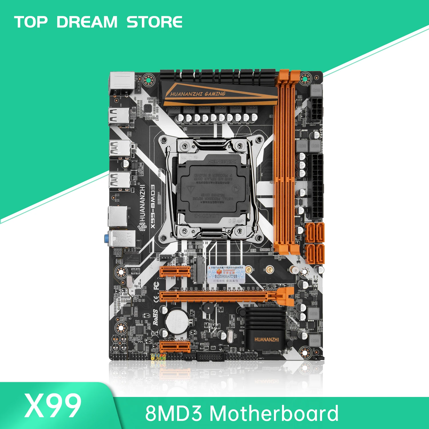 

Серверная рабочая станция HUANANZHI X99 8M D3 X99, материнская плата Intel XEON E5 LGA2011-3 все серии DDR3 RECC, NVME USB SATA