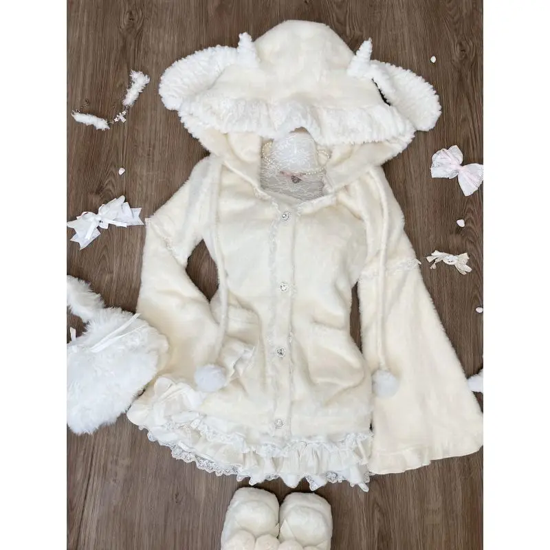 Новинка зимы 2024 куртка с капюшоном абрикосового цвета в корейском стиле +