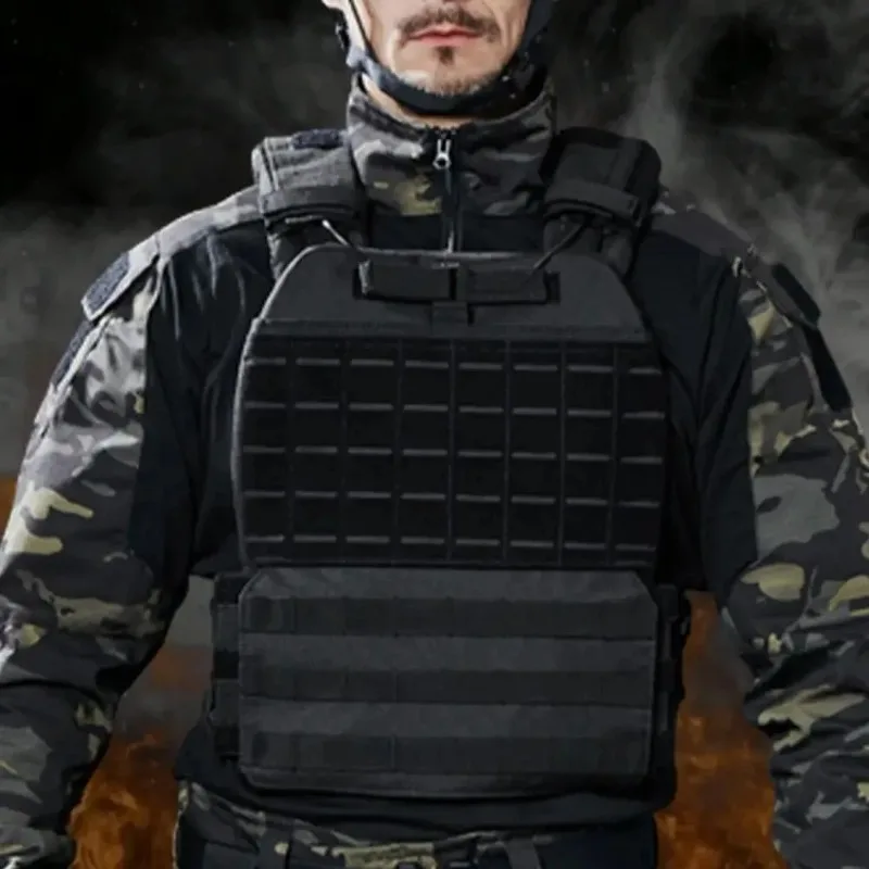 Фото [%Plate Carrier Body Combat Training Chest Rig Assault Vest Apparatuur Sportvest Verstelbare tozening Lichtge Voi dragend vest. №4
