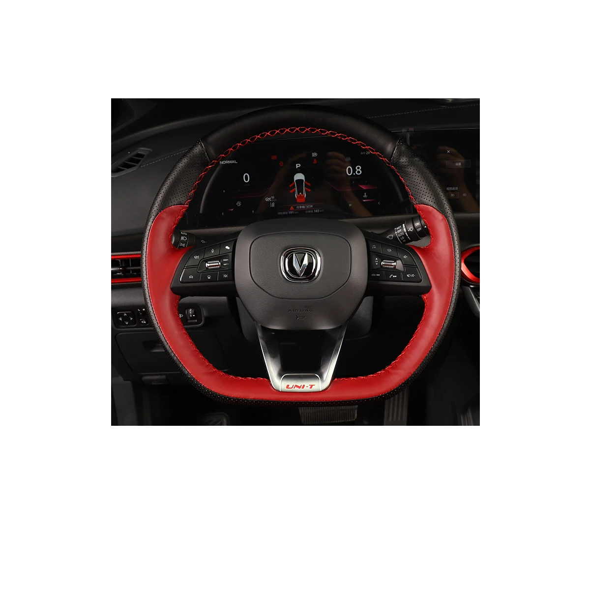 

carbon fiber leather car steering wheel cover protect styling for changan unit uni-t 2020 2021 2022 2023 2024 accessories auto