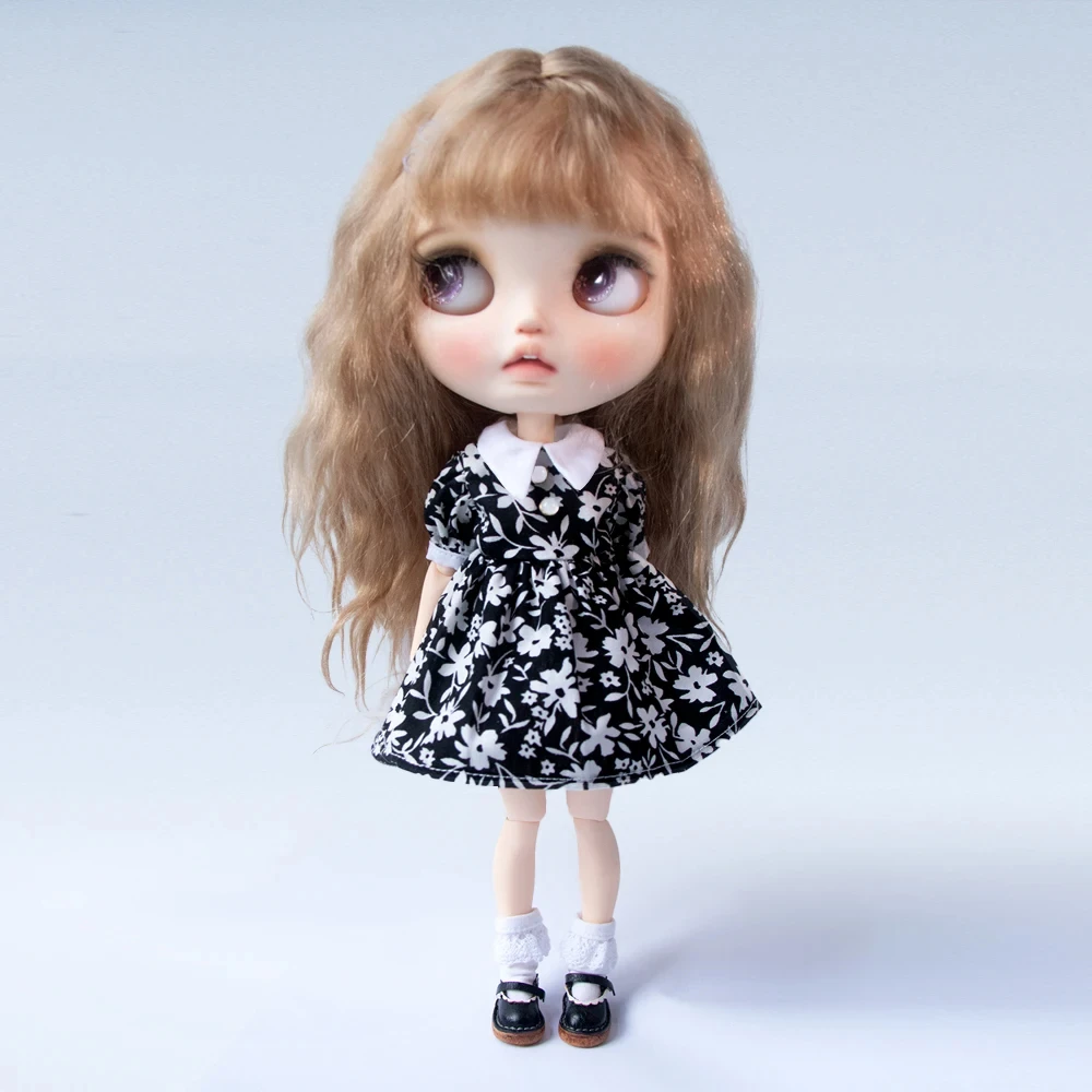 Цветочное платье в стиле ретро Licca Azones Ob24 Ob27 аксессуары для кукол Blyth Одежда