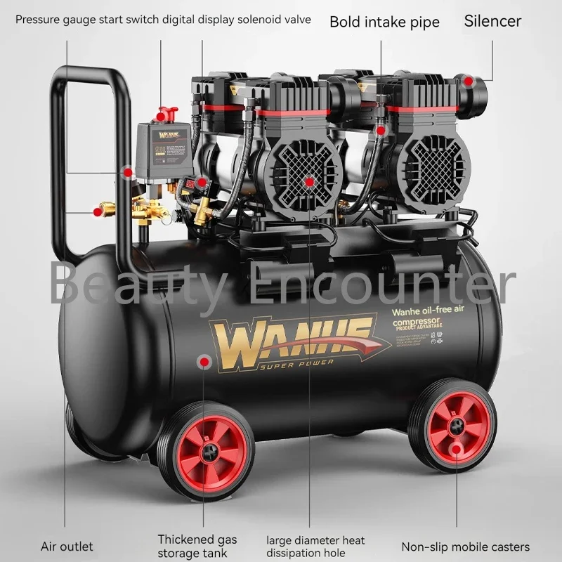Бесшумный воздушный компрессор 800 Вт 1690 30 л 20 10 12 для домашнего ремонта