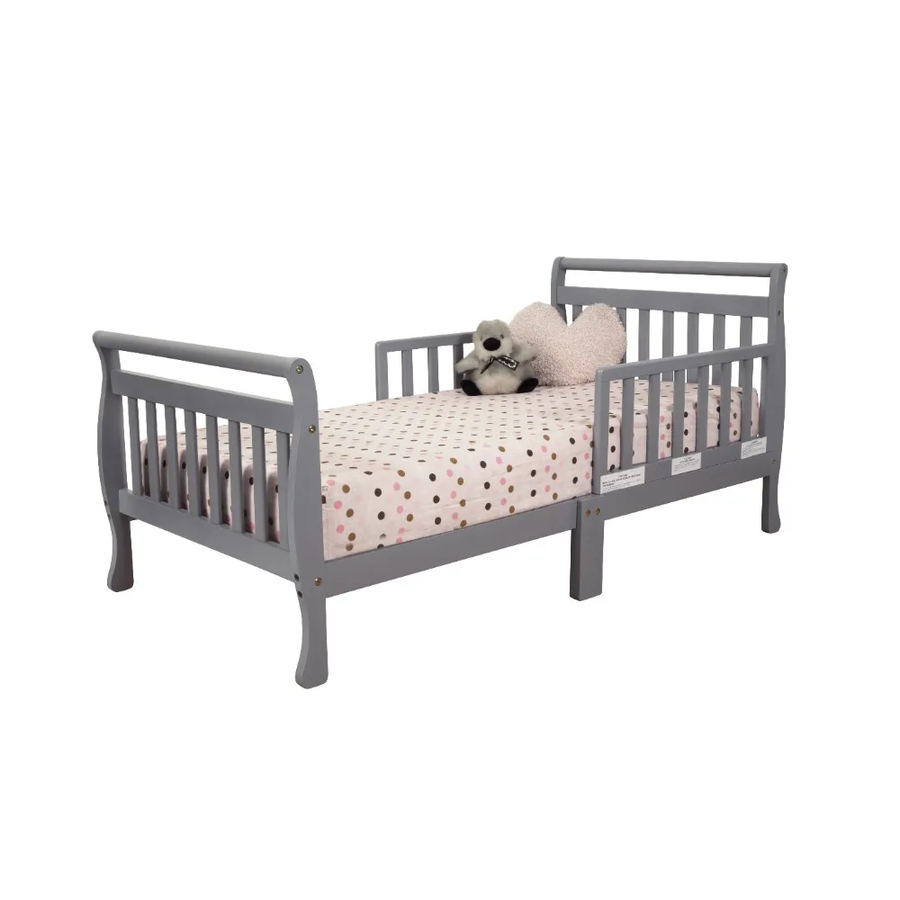 Bedroom Furniture Classic Sleigh Toddler Bed,  Bed Frame Queen  Gray