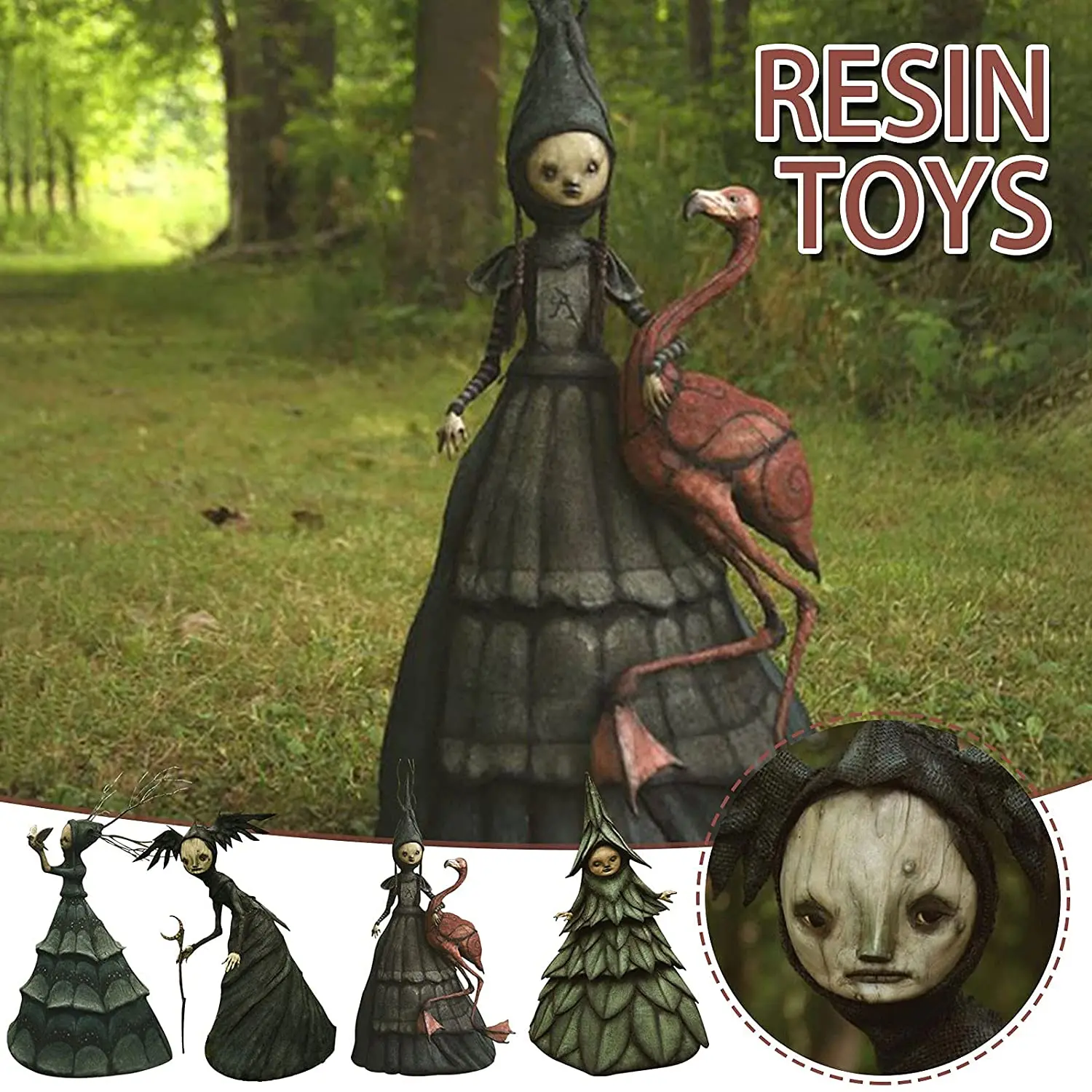 

Halloween Witch Figurine Statue Resin Creepy Witch Sculptures Garden Decoration For Home Patio Yard Lawn Porch Garden Decoration