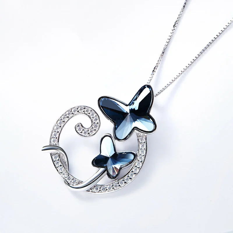 Новое ожерелье с подвеской-бабочкой оригинальные Кристаллы из австрийской глины