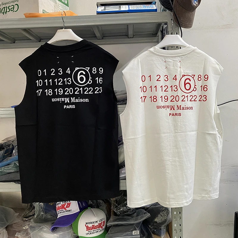 

Майка ММ6 Margiela для мужчин и женщин, жилет без рукавов, одежда для мужчин, 1:1, y2k