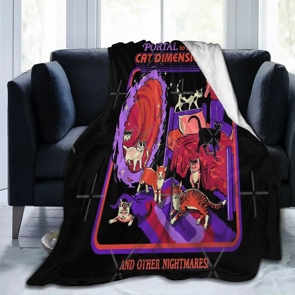 

The Cat Dimension Blanket, Facecloth Blanket Blanket Personalized Camping Birthday Gift Customizable