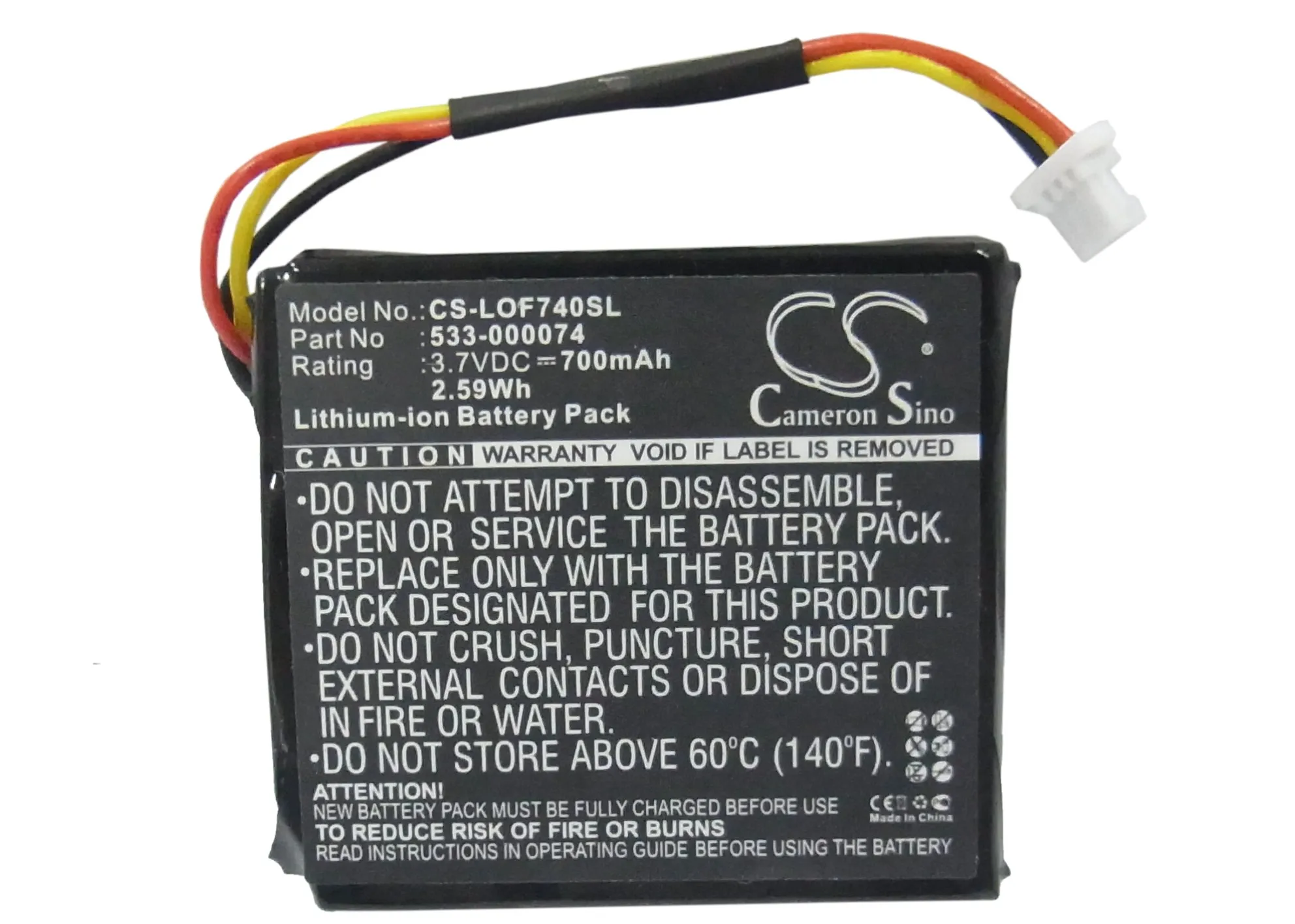 

Аккумулятор Cameron Sino 700 мАч для Logitech 533-000074 G930 F540 981-000257