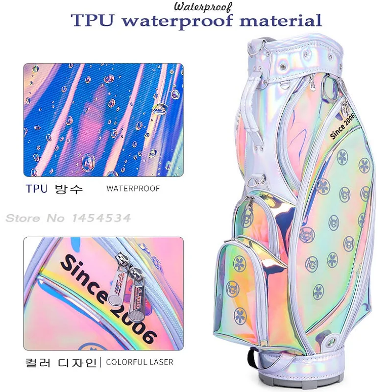 Free Club!Golf Korean Style Rack Lady Bracket Bag Women Sports Portable Club Colorful Transparent Backpack Bag TPU Waterproof