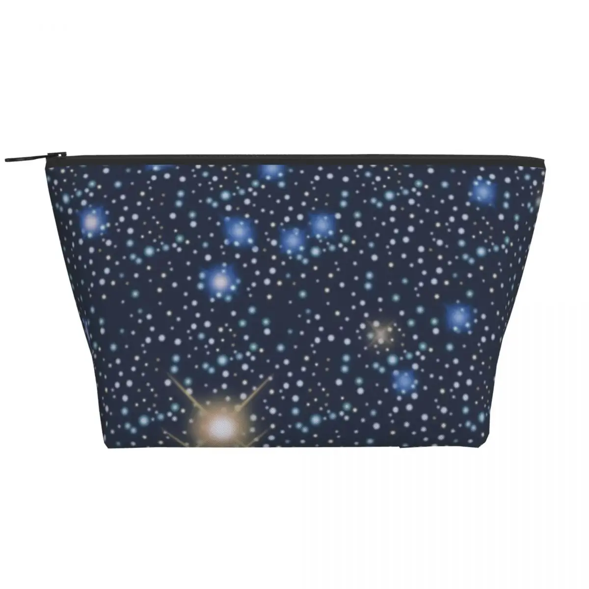 

Темно-синие галактические Органайзеры для хранения на молнии, яркие блестящие звезды, женский косметичка, пакет, косметичка для туалета