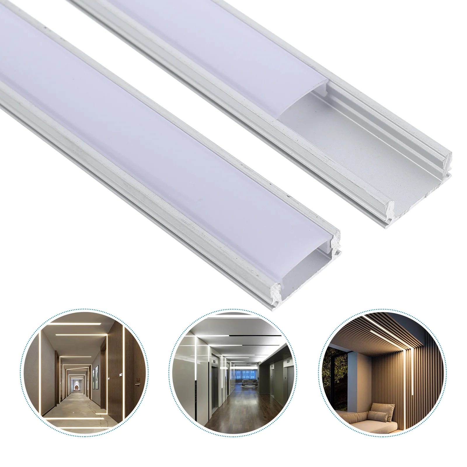 

Led Strip Diffuser Light Aluminum System Coverlights U Shape Durable Silicone Extrusion Profile Track Lighting