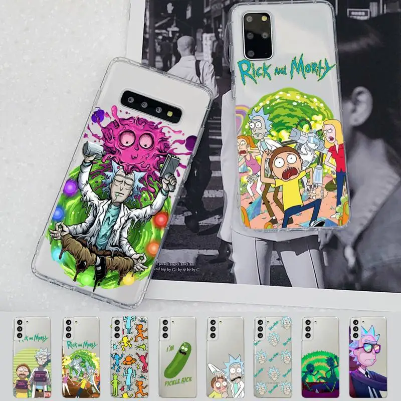 

Cute R-Ricks Cartoon Boys Phone Case For Samsung S 20 21 22 23 for Redmi Note7 8 9 10 for Huawei P20 30 40 Clear Case