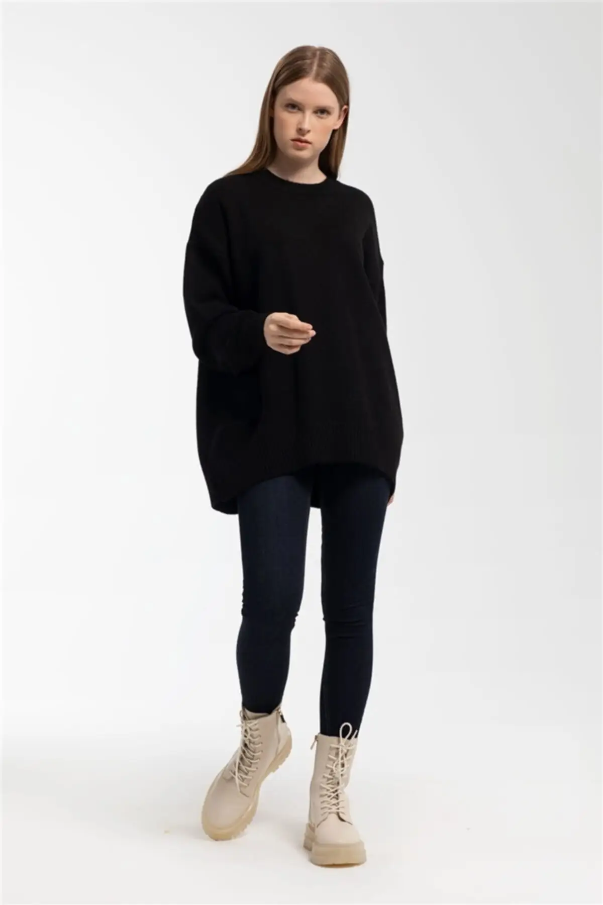

Women Temporary Shed Knitwear Sweater Black A91855-s