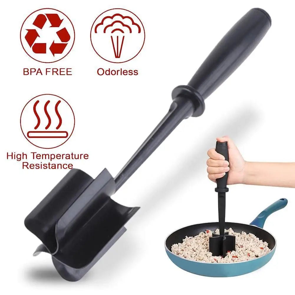 

Multifunctional Heat Resistant Meat Masher Nylon Hamburger Chopper Ground Meat Chopper Utensil Non Stick Cookware