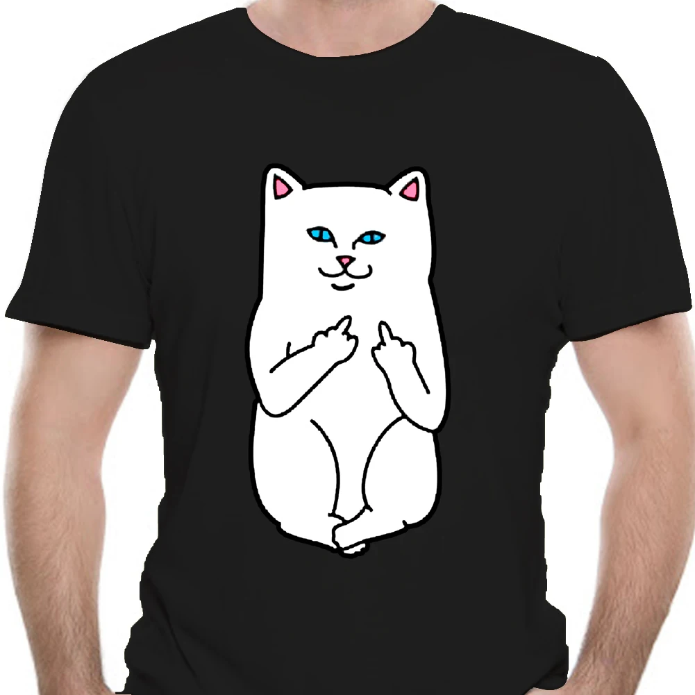 One Yona Lord Nermal Kaus Jahat Kaus Pria Mode Kaus Lengan Lucu Pendek Kebesaran Katun Dicetak Kaos 0638R