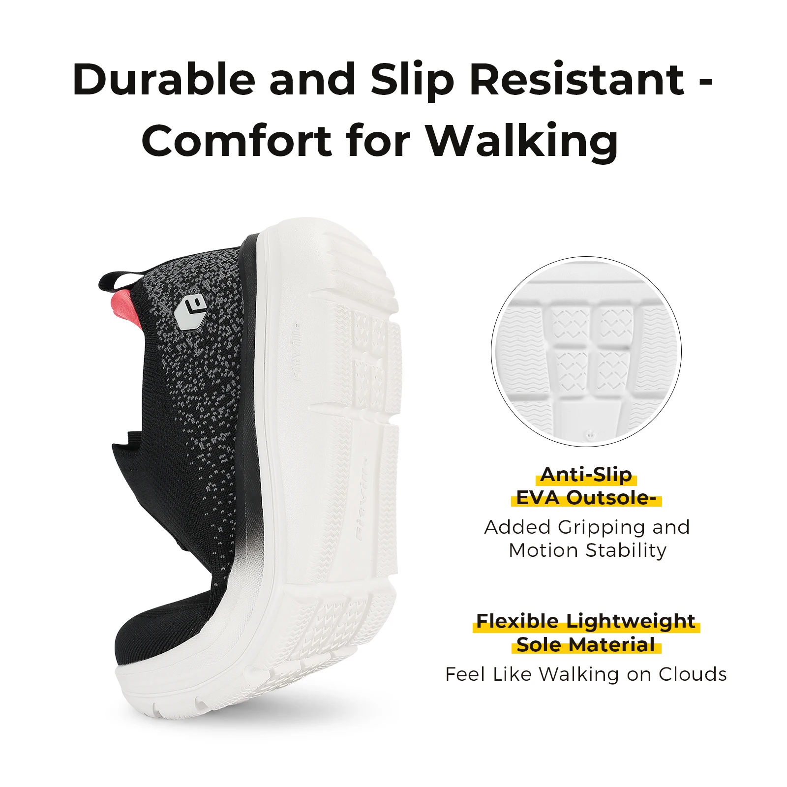 Женские кроссовки FitVille на толстой подошве прогулочные кеды легкие дышащие для