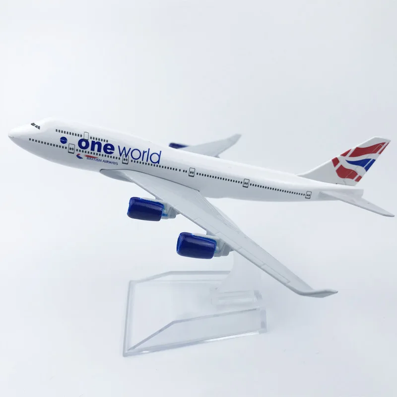 

16CM 1:400 Model Diecast Alloy Airplane Air British Airways B747 OneWorld Airline Model Collection With Stand Display Decoration