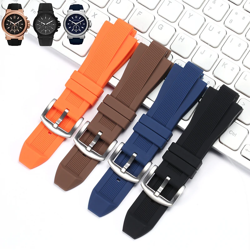 

Silicone Suitable for Michael Kors Watchband MK9019 MK8295 MK8492 MK9020 Bracelet Soft Rubber Waterproof Diving 29mm*13mm Strap