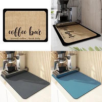 coffee maker mat for countertops high absorbent reversible microfiber coffee kitchen mat dish rack pad hide stain rubber backed