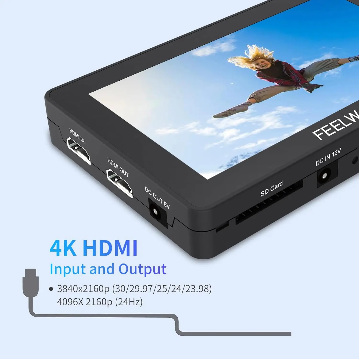 FEELWORLD F6 PLUS V2 6-дюймовая камера DSLR Полевой монитор 3D LUT Сенсорный экран IPS FHD 1920x1080 Поддержка видеофокуса 4K (art.: 3920d12bebb3b) - 3920d12bebb3b