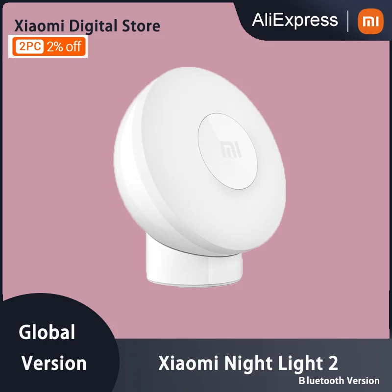 

Xiaomi Motion-Activated Night Light 2 Bluetooth Version Adjustable Brightness Infrared & Light Sensor Work With Mi Home App